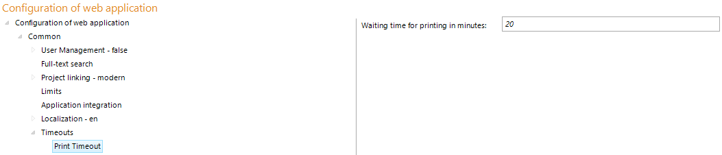 Print timeout configuration Print timeout configuration