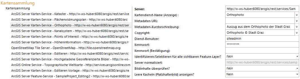 ArcGIS Server Map Service configuration