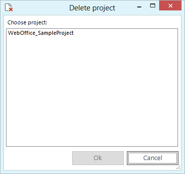 "Delete project dialog