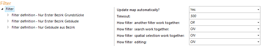 Filter configuration Filter configuration
