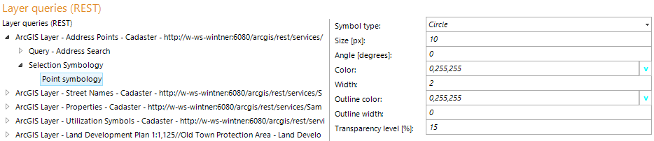 Point symbology configuration Point symbology configuration