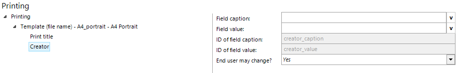 Creator configuration Creator configuration