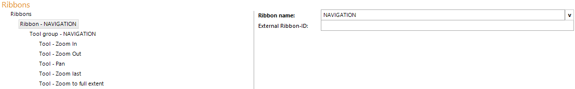 Ribbon configuration Ribbon configuration