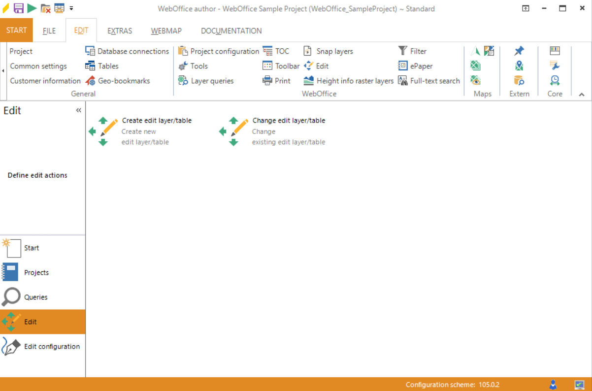 WebOffice author stack menu Edit
