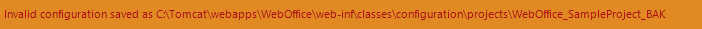 WebOffice author notification showing a warning