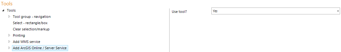ArcGIS Service tool configuration ArcGIS Service tool configuration