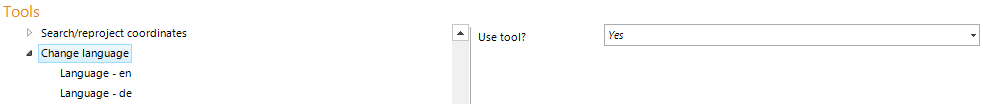 Change language tool configuration
