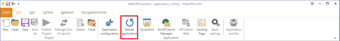 Reload application Reload application