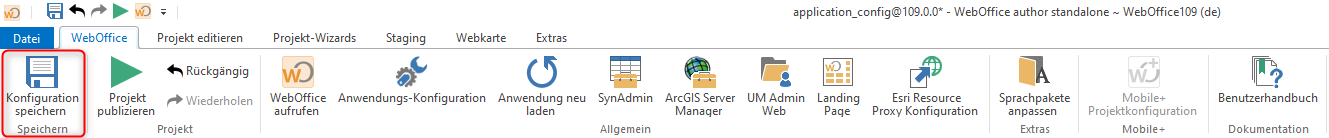Save the application configuration Save the application configuration