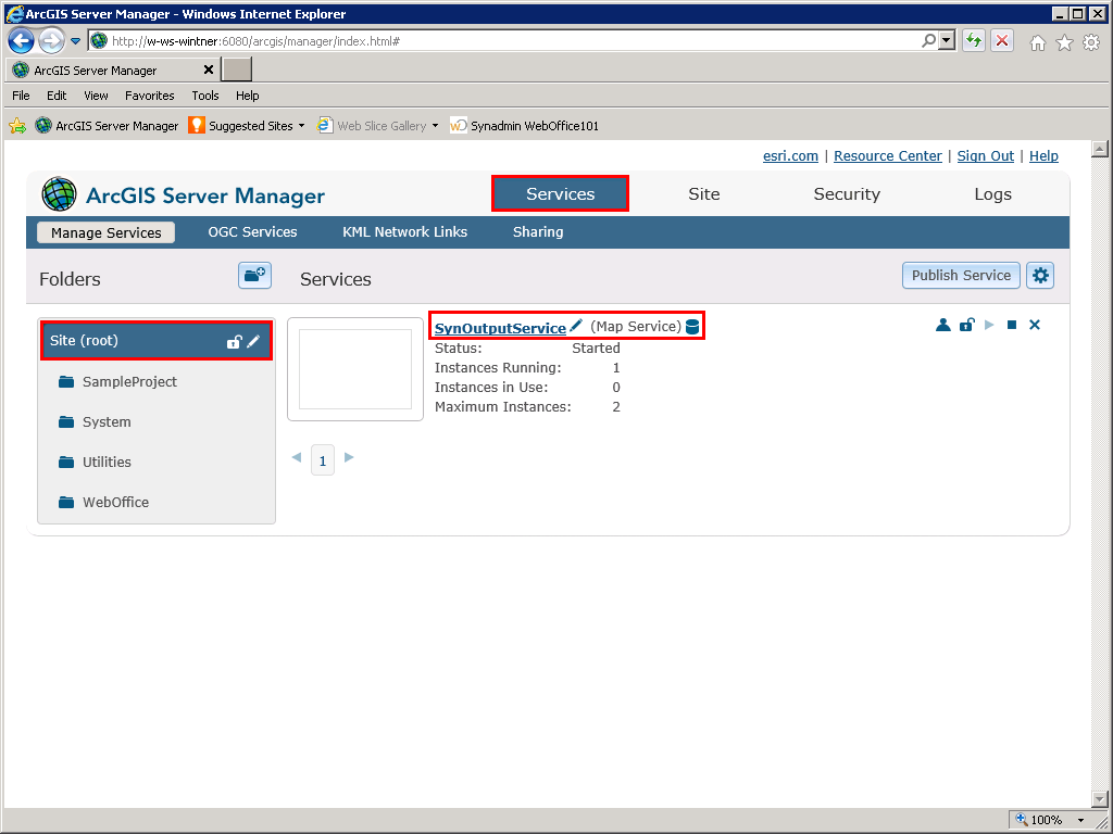 ArcGIS Server Manager ArcGIS Server Manager