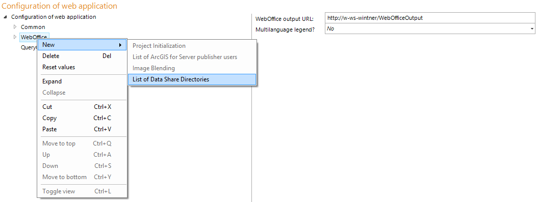 Adding "List of data share directories" Adding "List of data share directories"