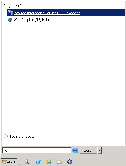 Open Internet Information Services (IIS) Manager Open Internet Information Services (IIS) Manager