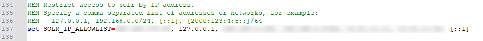 Access filtering via IP address Access filtering via IP address