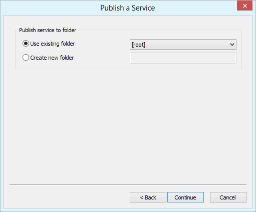 Publish service to folder Publish service to folder