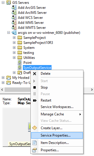Open service properties Open service properties