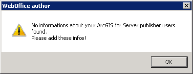 Notification: Configure an ArcGIS for Server publisher user Notification: Configure an ArcGIS for Server publisher user