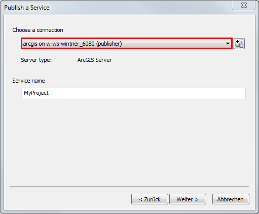 Chose server connection Chose server connection