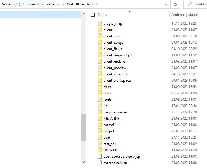 WebOffice 10.9 R5 web application top level directories WebOffice 10.9 R5 web application top level directories