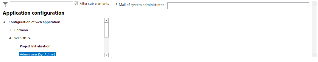 Admin user (SynAdmin) configuration