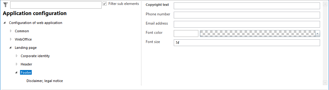 Configuration footer Configuration footer
