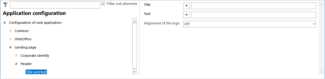 Configuration header - title and text Configuration header - title and text
