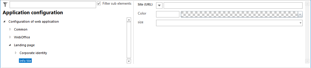 Configuration - Info tile Configuration - Info tile