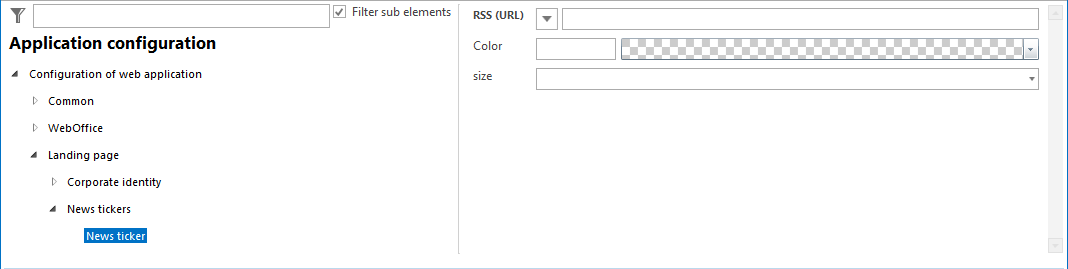 Configuration - News tickers Configuration - News tickers