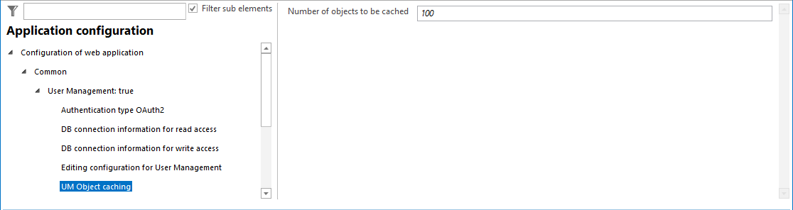 UM object caching configuration