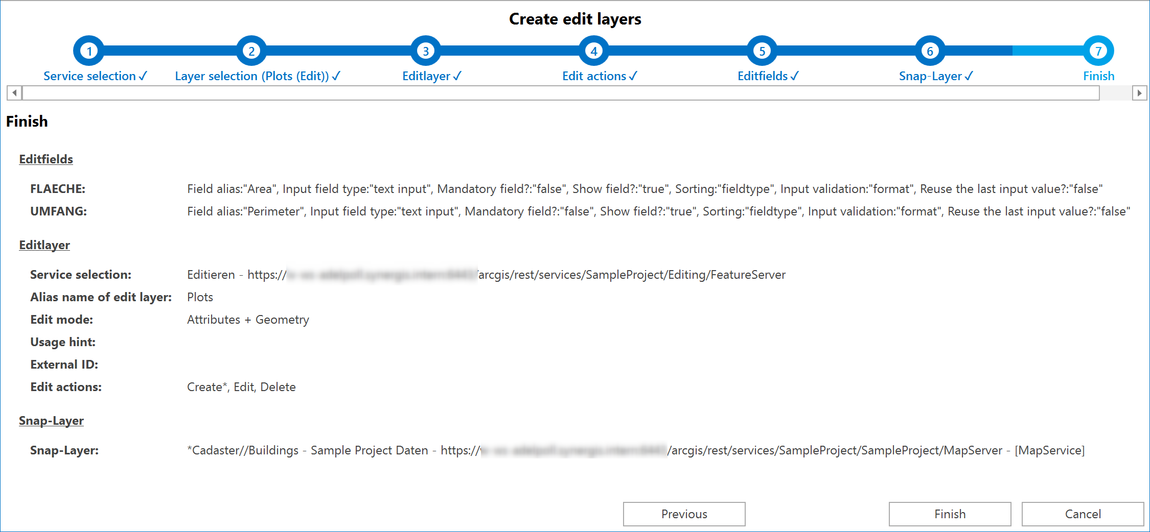 Wizard "Create edit layers" - Step 7 Wizard "Create edit layers" - Step 7