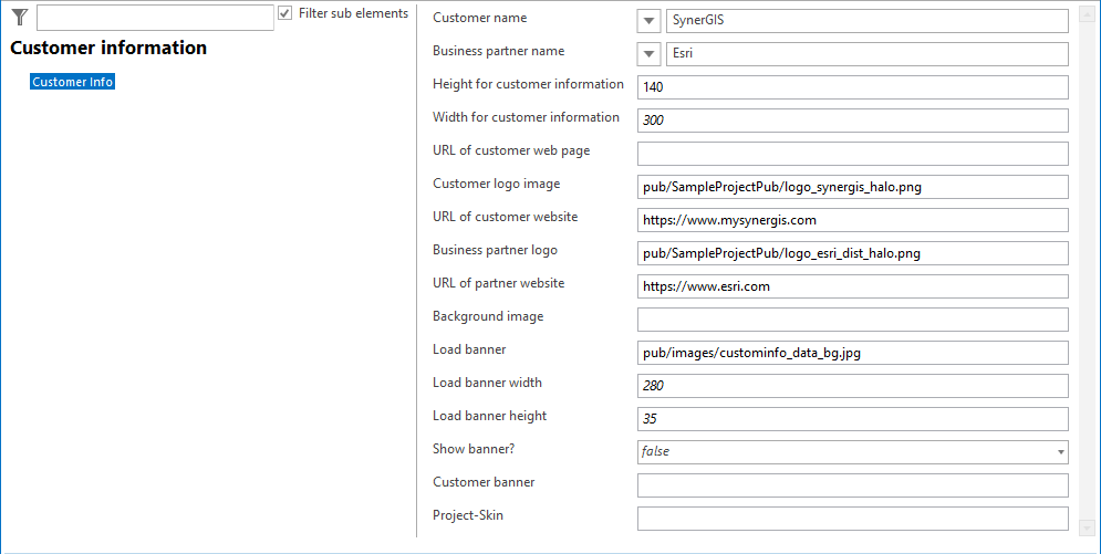Customer information configuration Customer information configuration
