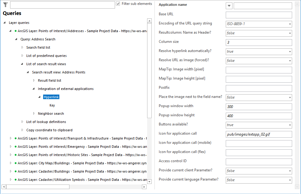 Hyperlink configuration Hyperlink configuration