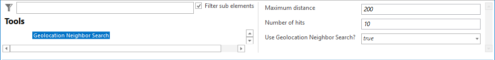 Neighbor search configuration Neighbor search configuration