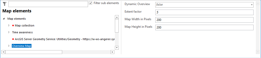 Overview map configuration Overview map configuration