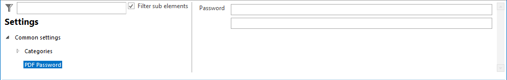 PDF password configuration
