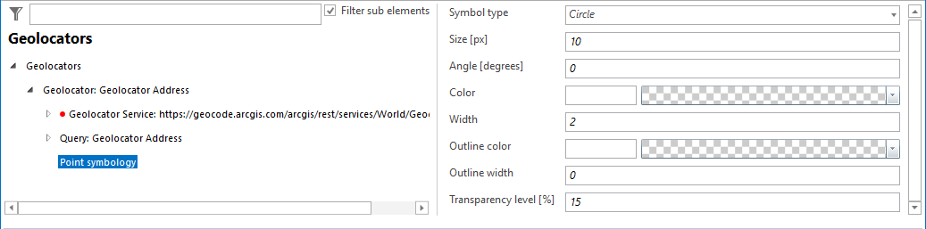 Point symbology configuration Point symbology configuration