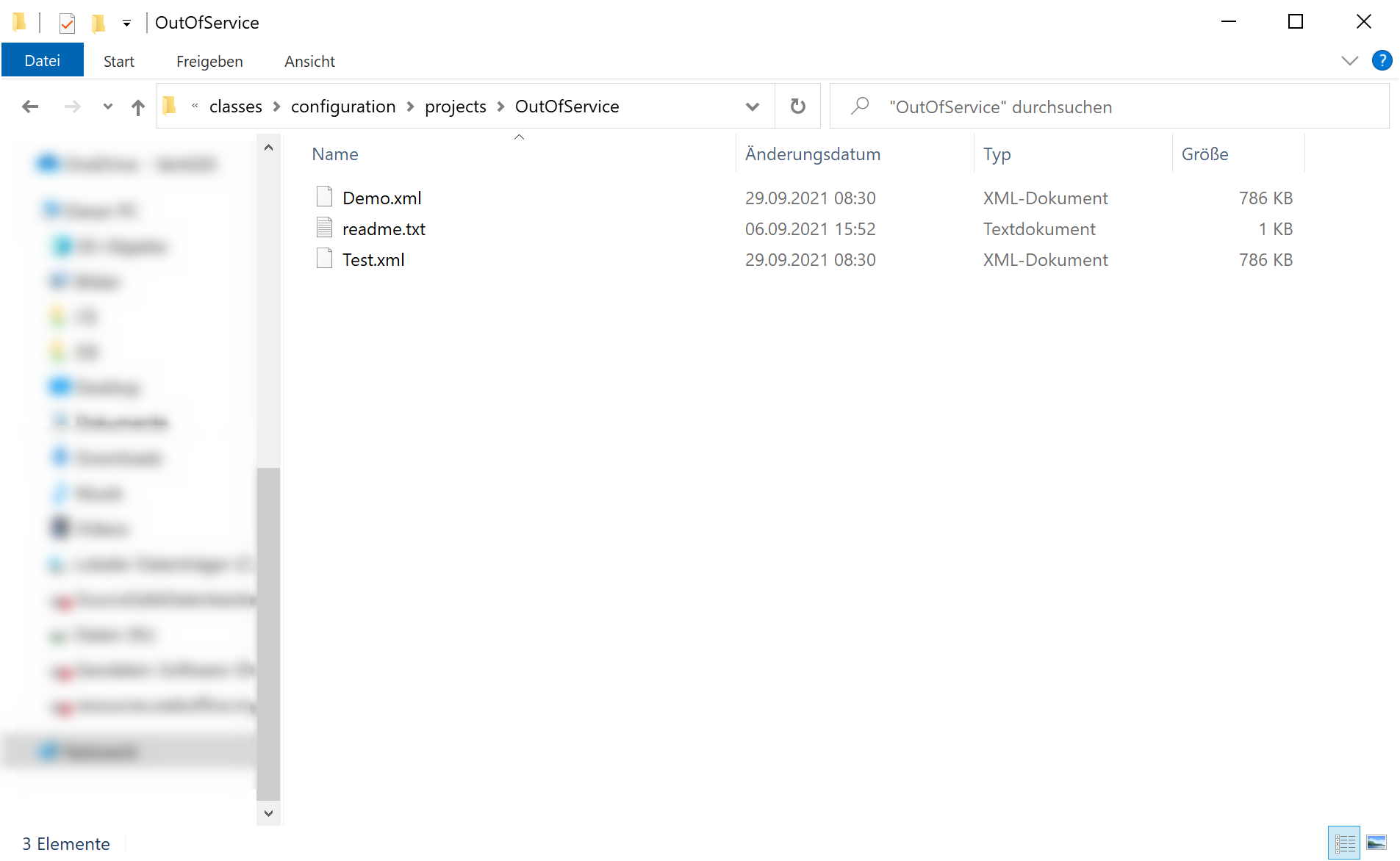 OutOfService folder