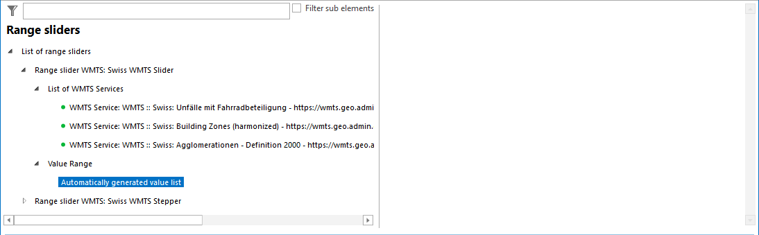 Automatically generated value list
