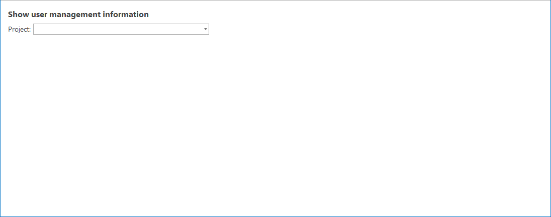 Show user management information Show user management information