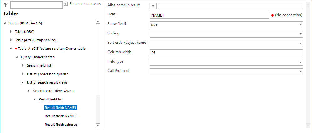 List of search result views List of search result views