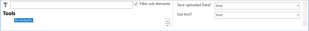 Bookmarks tool configuration Bookmarks tool configuration