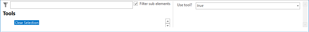 Clear selection/markup tool configuration