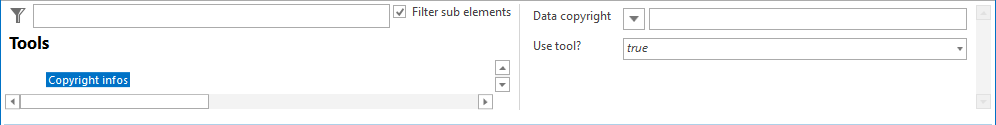 Copyright infos tool configuration Copyright infos tool configuration
