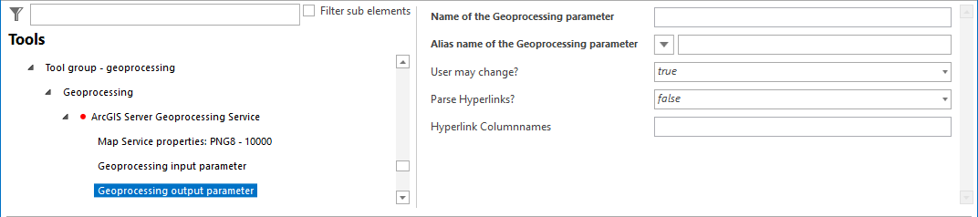 Configuration Geoprocessing input parameters Configuration Geoprocessing input parameters