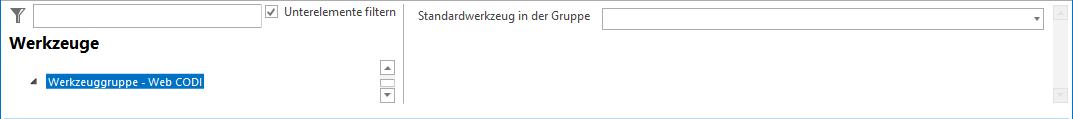 Configuration - Tool Group Web CODI