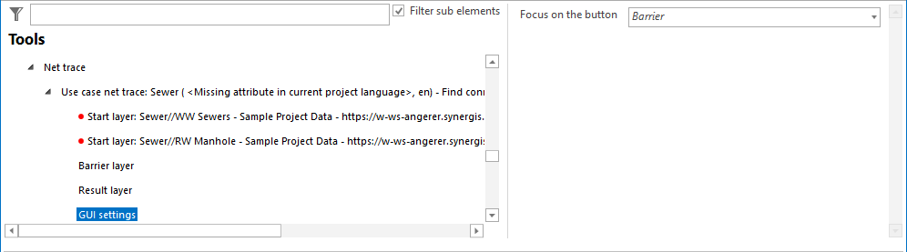 GUI settings