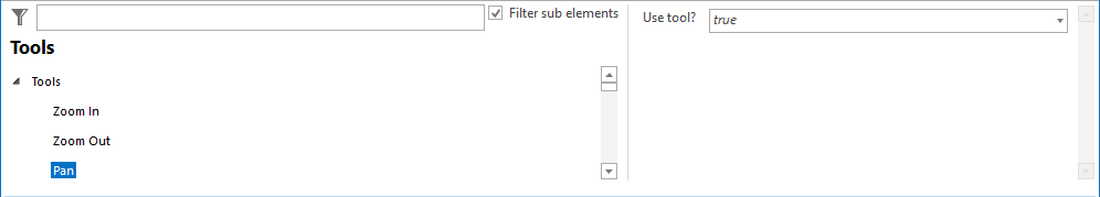 Pan tool configuration Pan tool configuration