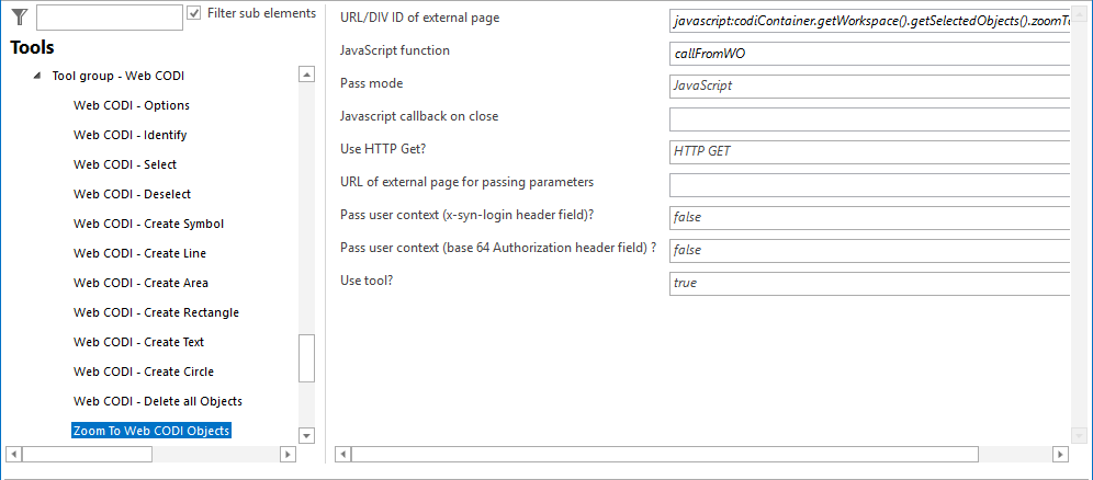 Configuration - Zoom To Web CODI Objects