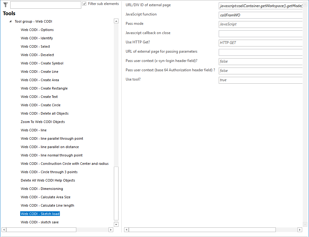 Configuration - Web CODI Sketch load Configuration - Web CODI Sketch load