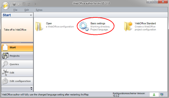 &nbsp;WebOffice author Basic settings menu