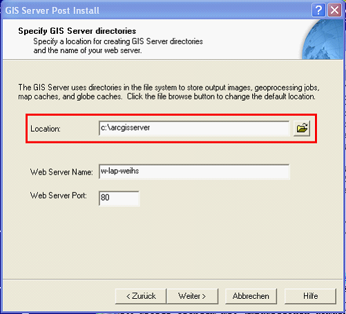 ArcGIS Server location